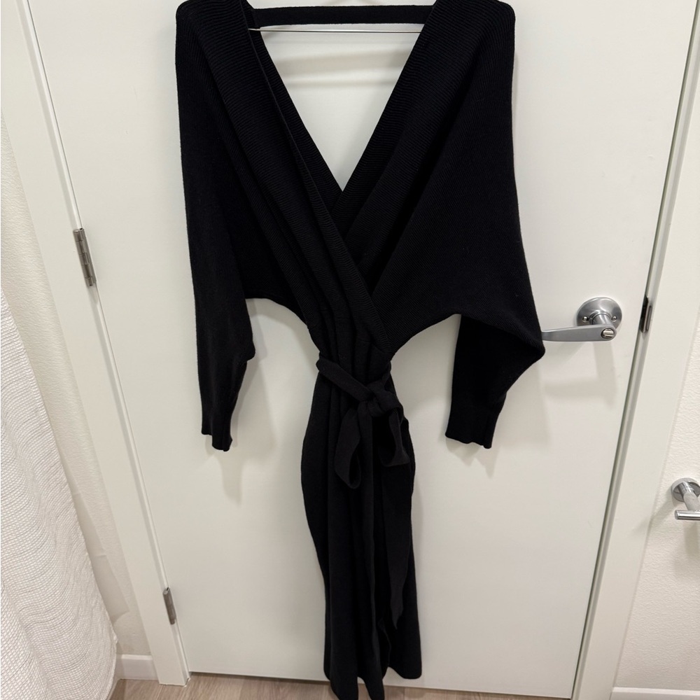 Elegant Black Maternity Sweater Dress, Size XL - Picture 5 of 7